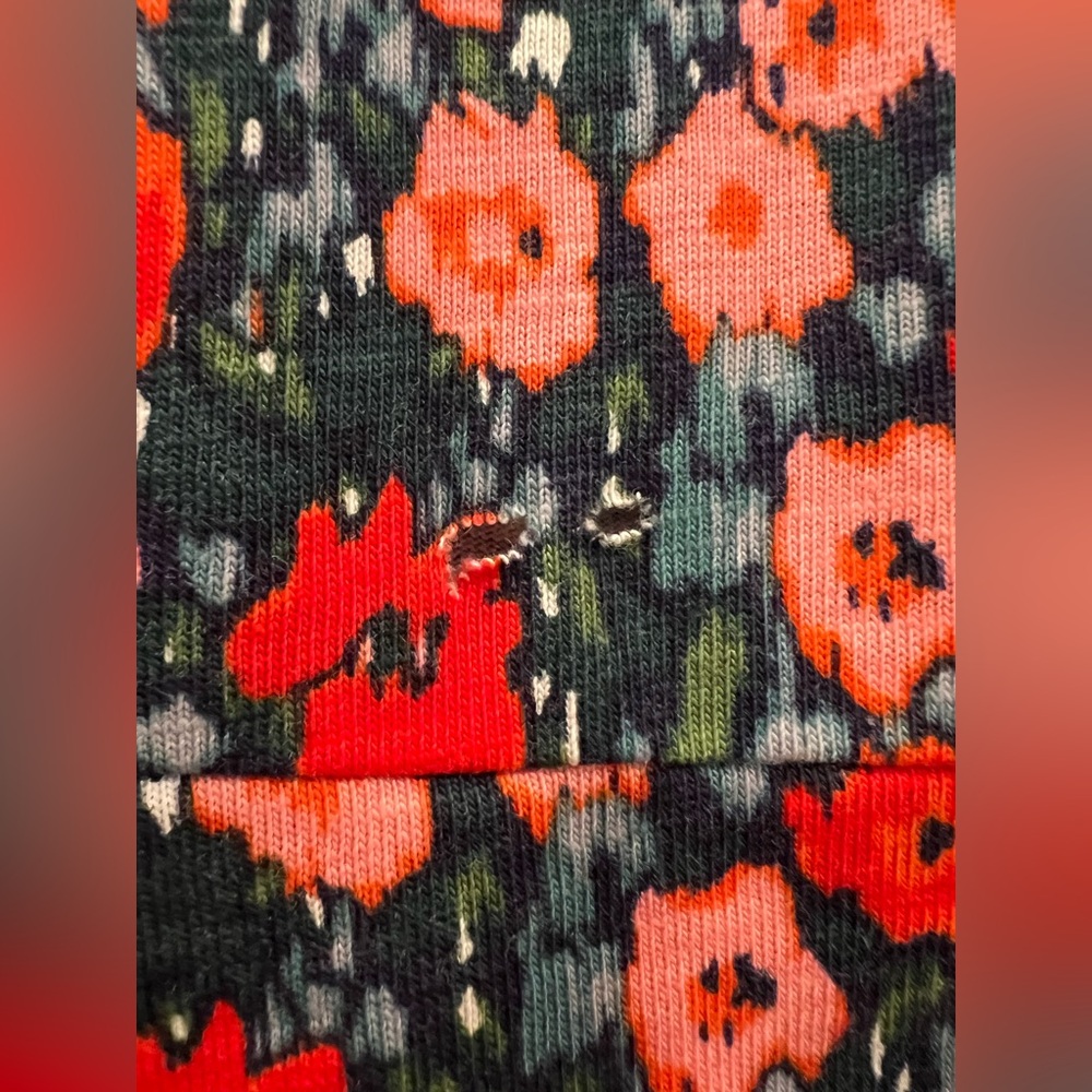 NWT (flaw) Boden Zoe Jersey Dress with pockets, Abstract Poppy print, size 6R - Picture 9 of 9